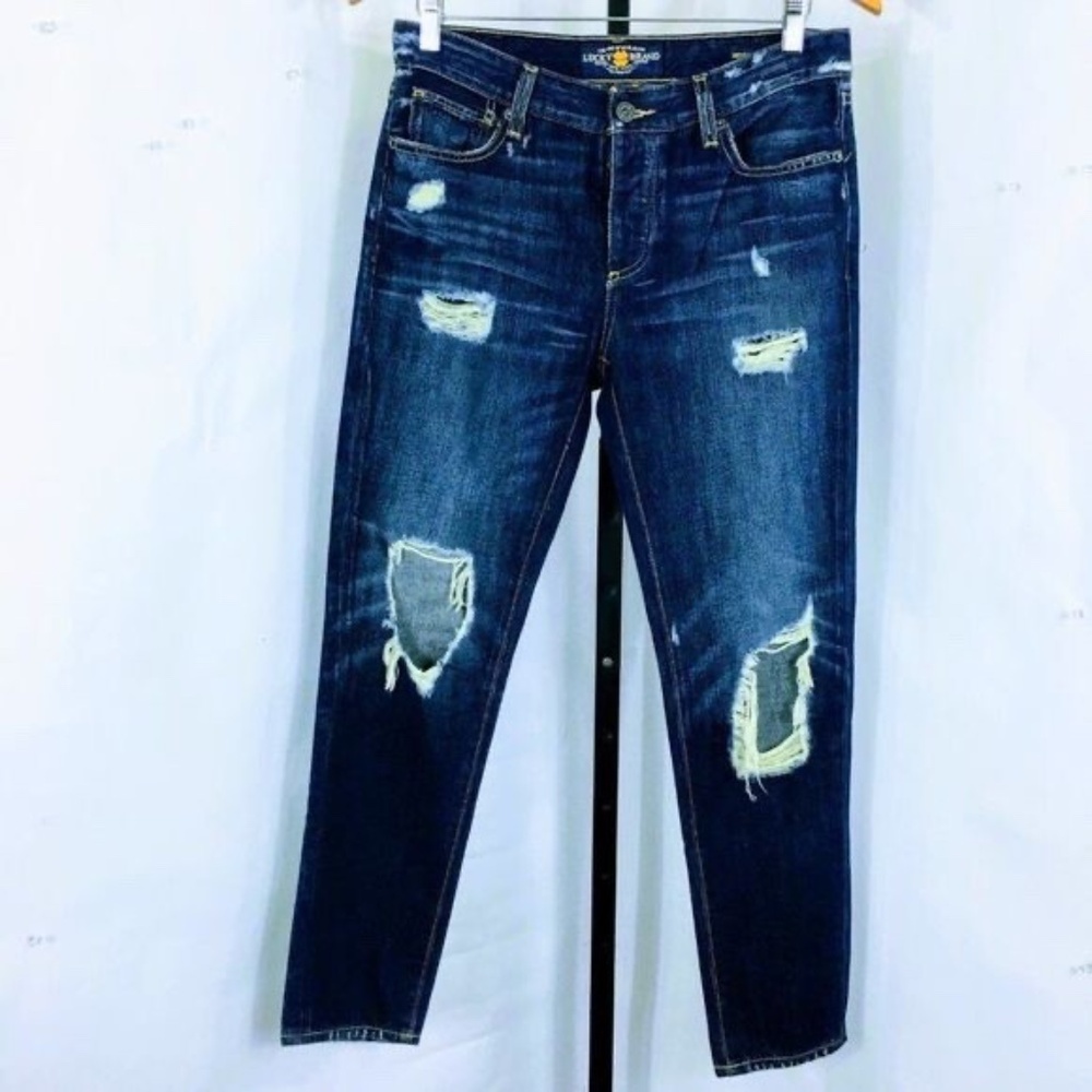 Lucky Brand Womens Jeans Sienna Distressed Slim Boyfriend Jeans Size 25 x 27
